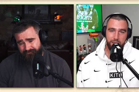 Jason, Travis Kelce can't stop crying about mom on Super Bowl podcast