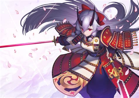 armor fate/grand_order fate_(series) gray_hair horns long_hair nakamura ...