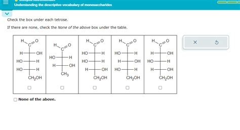 Solved Check the box under each tetrose. If there are none, | Chegg.com