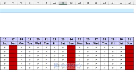 Attendance Sheet Excel Template