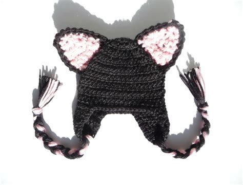 Cat Ears CROCHET PATTERN Crochet Earflap Hat Ear Flap Hat with