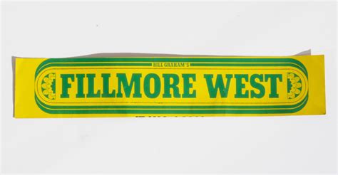 Bill Graham Fillmore West Sticker 1970 Narrow Cut Version | Vintage ...