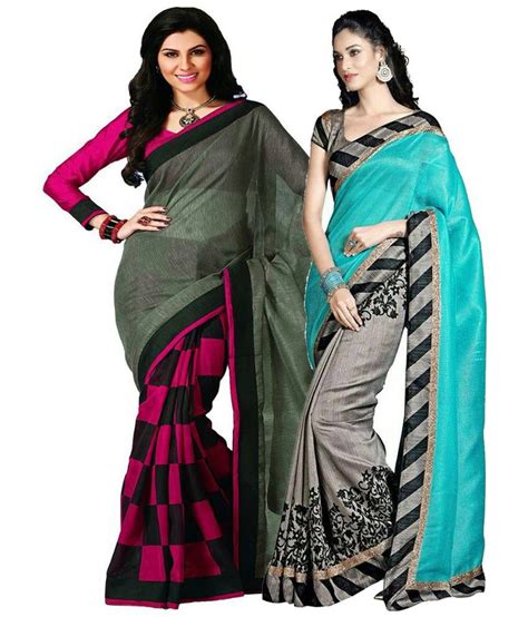 Khushi Fashion Multicoloured Cotton Saree Combos - Buy Khushi Fashion ...