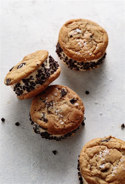 Vegan Chocolate Chip Cookie Ice Cream Sandwiches - Yoga of Cooking