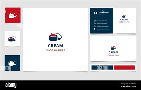 Cream logo design with editable slogan. Branding book and business card ...