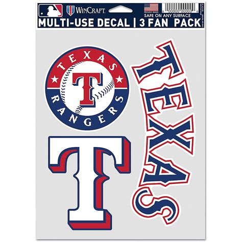 WinCraft Texas Rangers Fan Decals 3-Pack | Academy