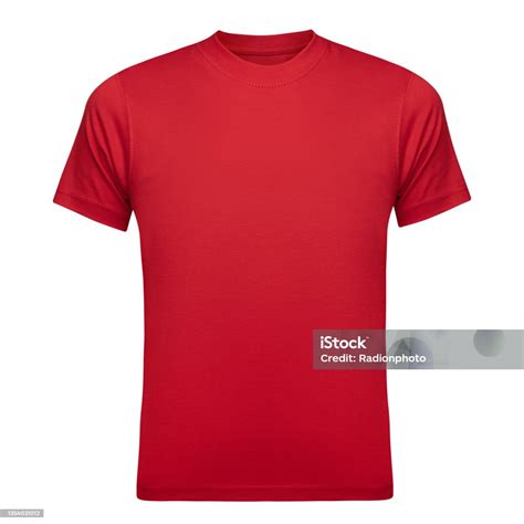 Red Tshirt Mockup Men As Design Template Tee Shirt Blank Isolated On ...