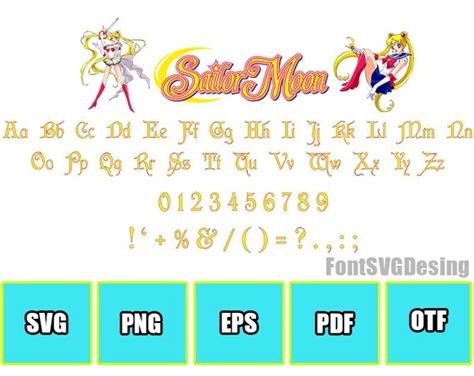 Sailor Moon Font Sailor Moon Alphabetsailor Moon Vector | Etsy