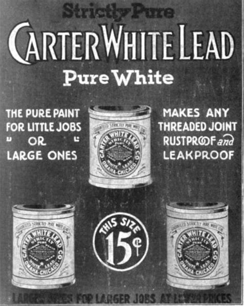 This is a 1915 ad for Carter White Lead paint. | White lead, Lead paint, Pure products