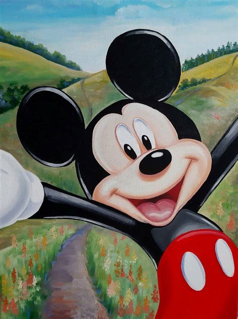 Mickey Mouse - oil painting, realism, modern paintings, summer ...