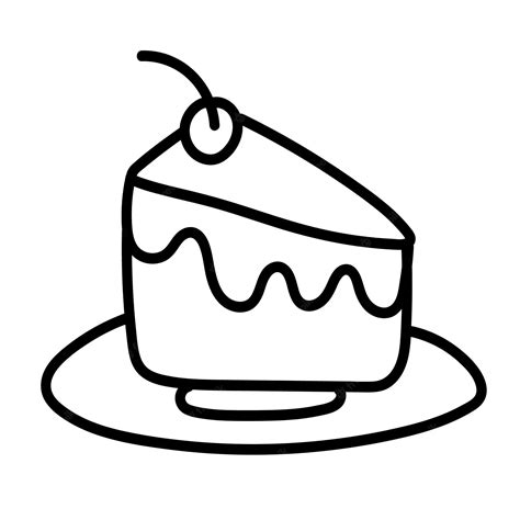 Premium Vector | Doodle sticker with cute birthday cake