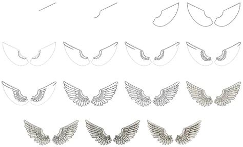 How To Draw Feathered Angel Wings Step By Step