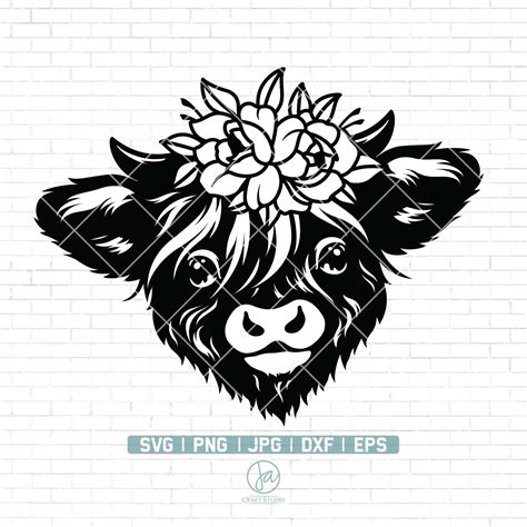 Highland Cow Svg Baby Highland Cow Svg Cow With Flower - Etsy | Baby highland cow, Flower svg ...