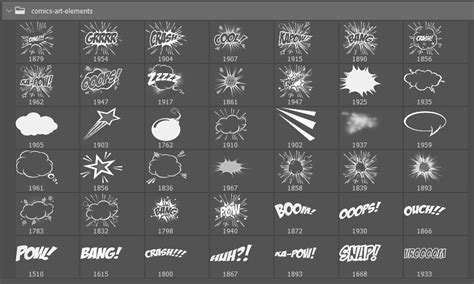 Comic Art Brushes: 42 Speech and Sound Bubbles for Your Drawings | Art brushes, Photoshop ...