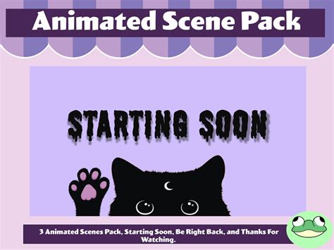 Cute Cat Twitch Animated Scene Pack, 3 Animated Scenes, Thanks for ...