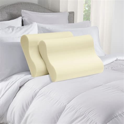 Shop Touch of Comfort Memory Foam Contour Pillows (Set of 2) - Off-white - Free Shipping On ...