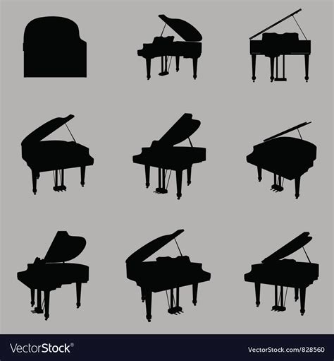 Piano silhouette Royalty Free Vector Image - VectorStock