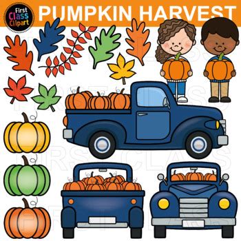 Pumpkin Truck Clipart by First Class Clipart | TPT