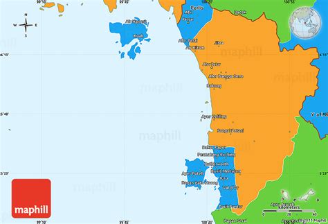 Political Simple Map of Kedah