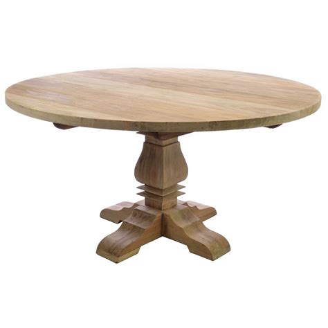 Natural Wood Round Dining Table