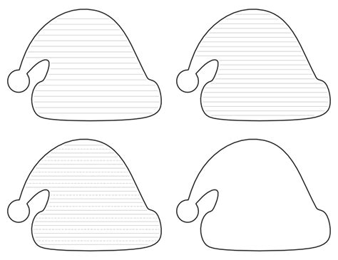 Free Printable Santa Hat-Shaped Writing Templates