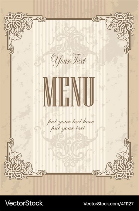 Menu cover design Royalty Free Vector Image - VectorStock