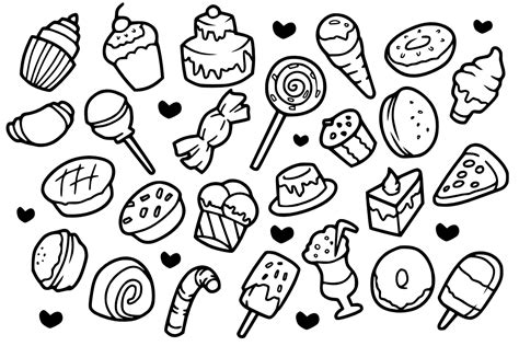 25 Sweet Cake Doodles (159631) | Illustrations | Design Bundles