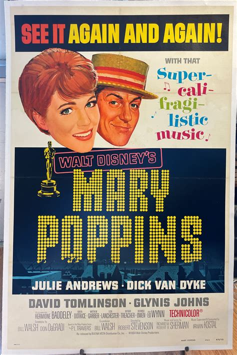 WALT DISNEY'S MARY POPPINS, Original Vintage Classic Musical Movie Poster - Original Vintage ...