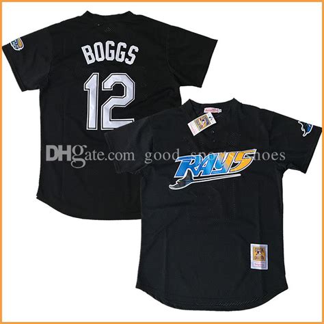 2017 Men'S Tampa Bay Rays Baseball Jerseys 12# Wade Boggs Mitchell ...