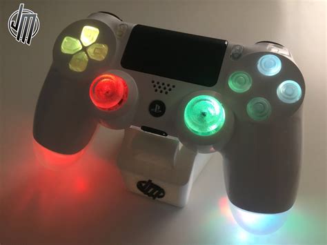 Gloss White RGB Rainbow LED's Custom Ps4 Controller | JM-MODZ