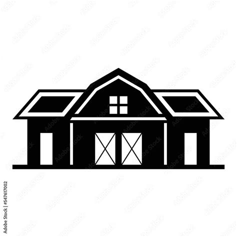 farm house silhouette illustration, a simple vector design Stock Vector | Adobe Stock