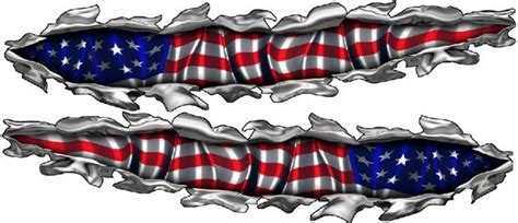 Semi Truck Side Decals American USA Flag Tear Boat Trailer Vinyl Graphics 7ft | American flag ...