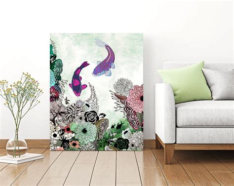 Feng Shui Art Spiritual Office Wall Art Koi Fish Painting | Etsy