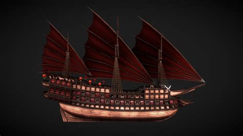 Asian Pirate Ship - Download Free 3D model by Daniel Sturing ...