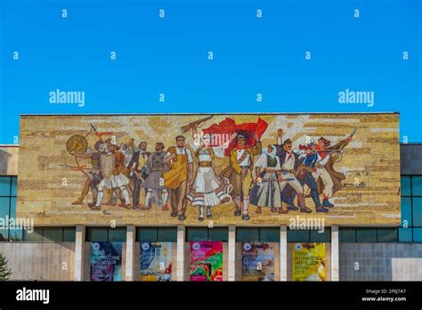 TIRANA, ALBANIA, SEPTEMBER 29, 2019: Mosaic at the National History ...