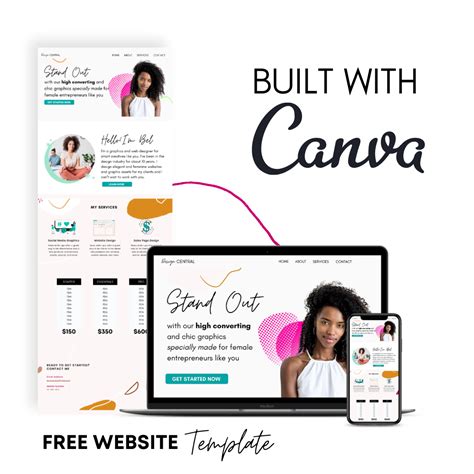 Free Canva Website Template - Her Online Brand