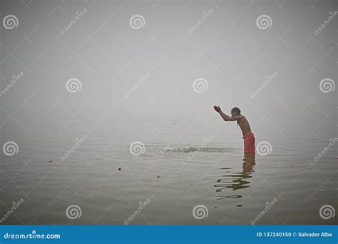 Ritual Bath in the Ganges River Editorial Image - Image of january ...