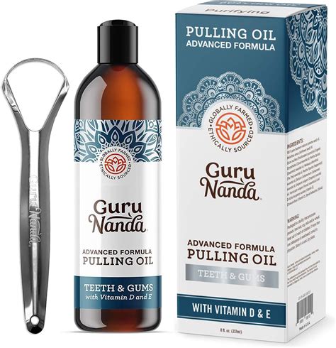 Buy GuruNanda Original Oil Pulling Oil, Fluoride Free Vegan Natural Mouthwash & Advanced Formula ...