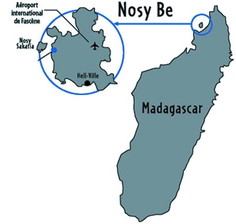 Madagascar Map Nosy Be