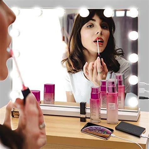 Amazon.com - Poseerkey Hollywood Lighted Makeup Mirror with 15 Dimmable LED Bulbs for Dressing ...