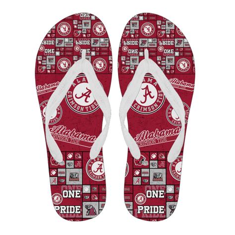 Pride Flag Alabama Crimson Tide Flip Flops | Alabama crimson tide ...