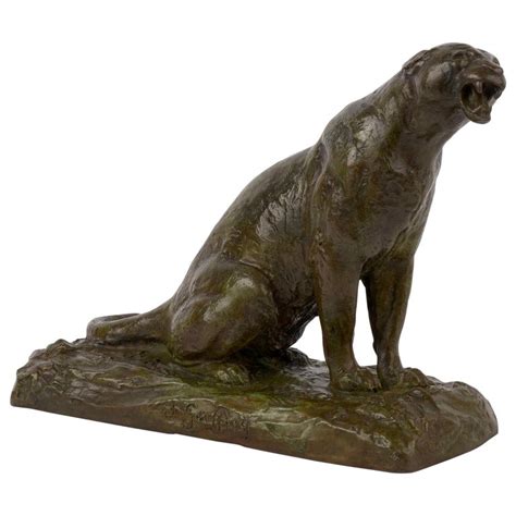 “Roaring Jaguar” Art Deco French Bronze Sculpture by Adolphe Geoffroy and Susse For Sale at 1stDibs