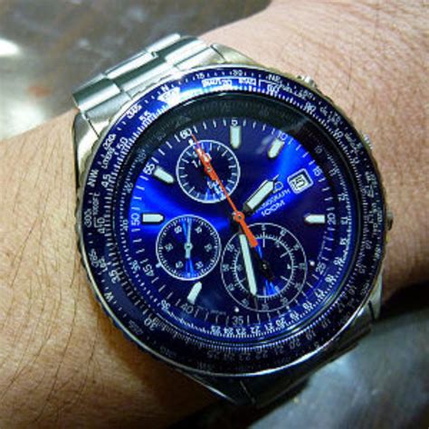 [BNIB] Seiko Flightmaster Pilot Slide Rule Blue Dial Chronograph ...