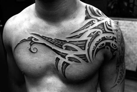 Collar Bone Tattoos for Men | Tribal chest tattoos, Collar bone tattoo ...