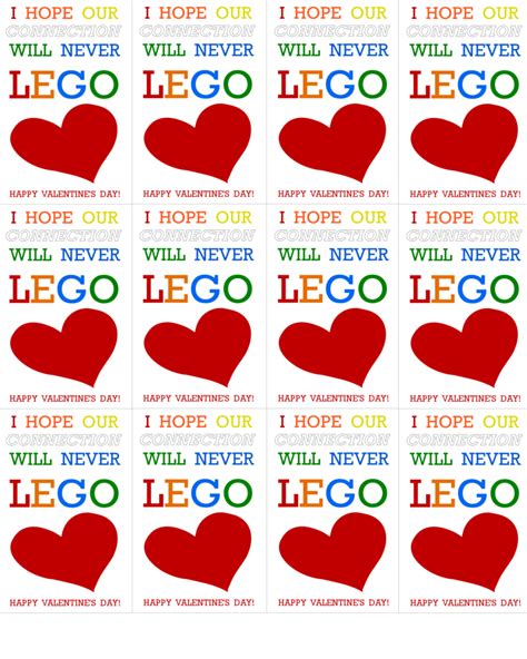 LEGO Valentine's Day Cards Printable - Our Kid Things