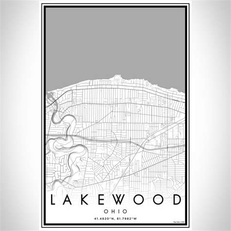 Lakewood - Ohio Map Print in Classic — JACE Maps