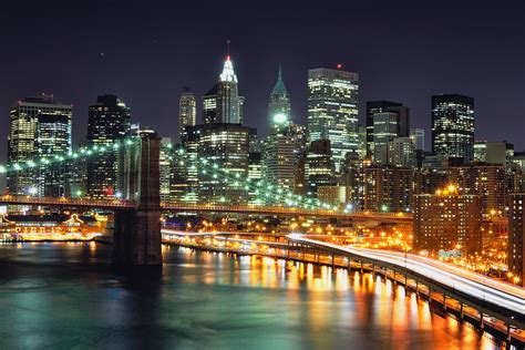 Lower Manhattan at Night from the Manhattan Bridge, NYC | Flickr