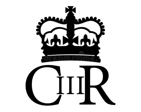 Silhouette of Royal Crown with Cypher. Royal Cypher CR or CIIIR ...