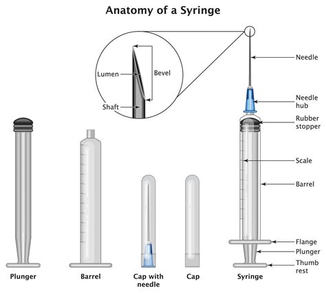 43 syringe labeled parts