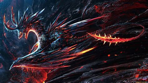 Black Fire Dragon Wallpaper